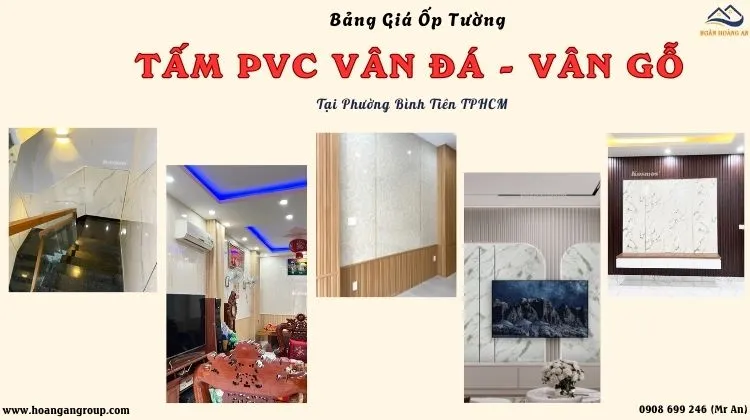 Bảng Giá Ốp Tường Tấm PVC Vân Đá, Vân Gỗ Tại Phường Bình Tiên TPHCM Bảng Giá Ốp Tường Tấm PVC Vân Đá, Vân Gỗ Tại Phường Bình Tiên TPHCM