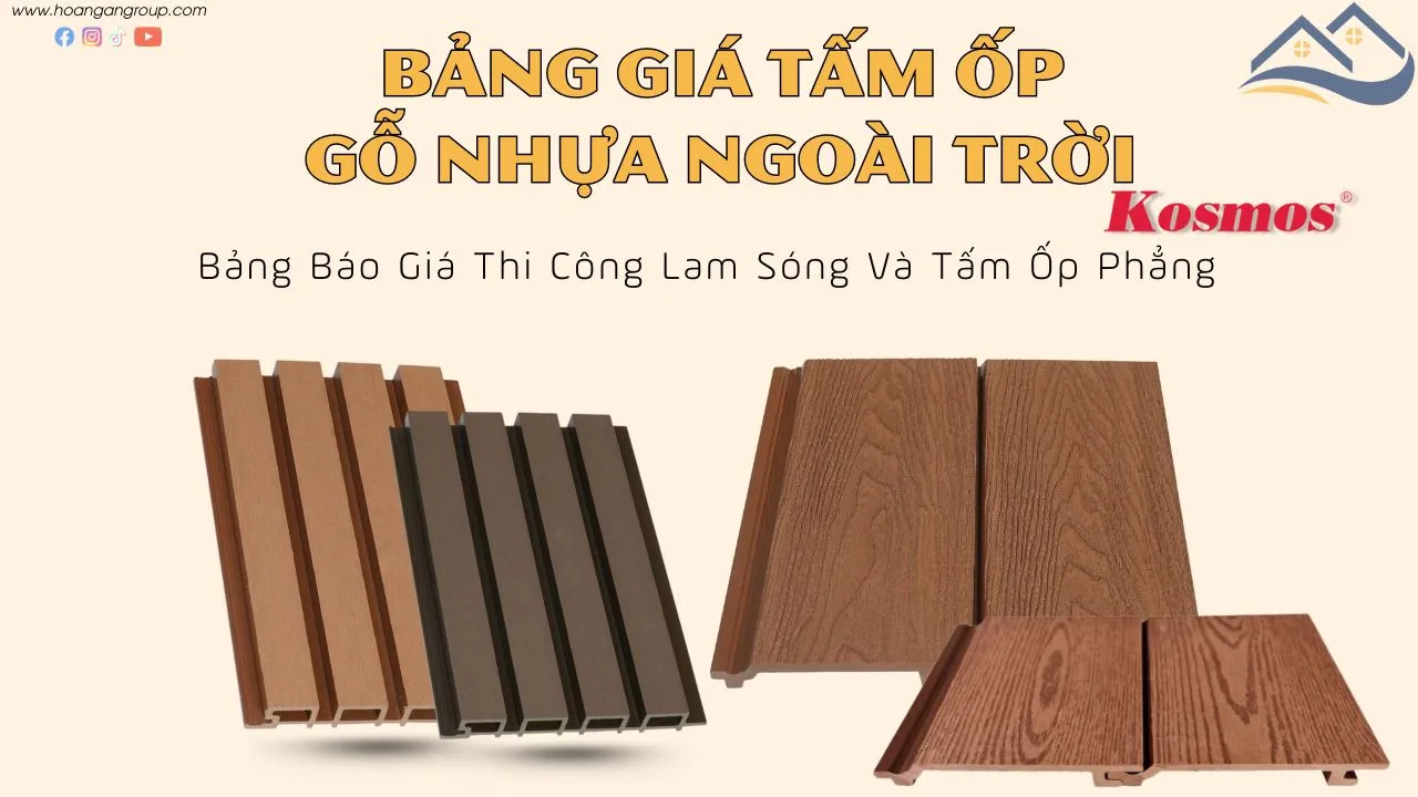 Bảng Báo Giá Thi Công Ốp Tường Ốp Trần Gỗ Nhựa Ngoài Trời Kosmos