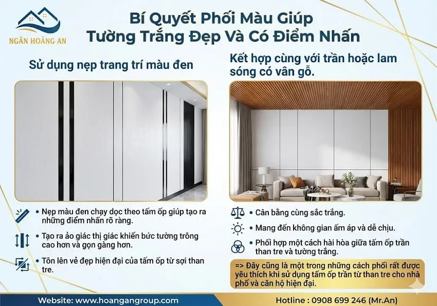 Bí Quyết Phối Màu Giúp Tường Trắng Đẹp Và Có Điểm Nhấn