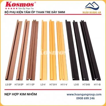 Bộ Phụ Kiện Nẹp Hợp Kim Nhôm Tấm Than Tre Kosmos 5mm