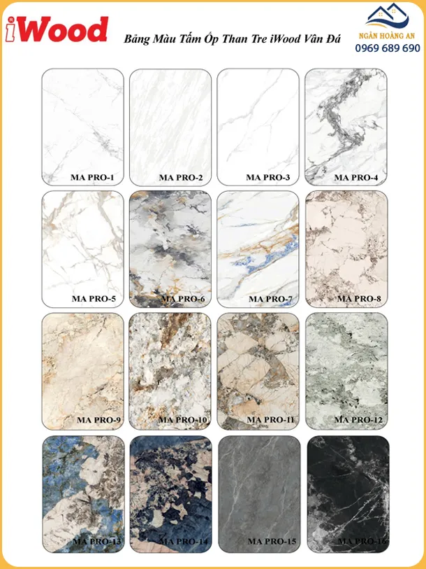 Bộ Sưu Tập Tấm Ốp Than Tre iWood Vân Đá Marble Cao Cấp Bộ Sưu Tập Tấm Ốp Than Tre iWood Vân Đá Marble Cao Cấp