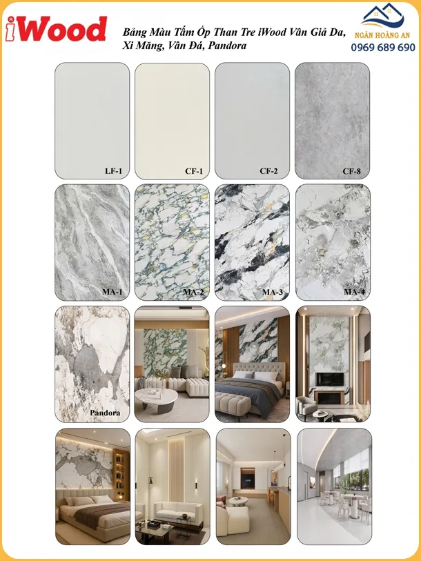 Bộ Sưu Tập Tấm Ốp Than Tre iWood Vân Xi Măng, Đá, Pandora Bộ Sưu Tập Tấm Ốp Than Tre iWood Vân Xi Măng, Đá, Pandora