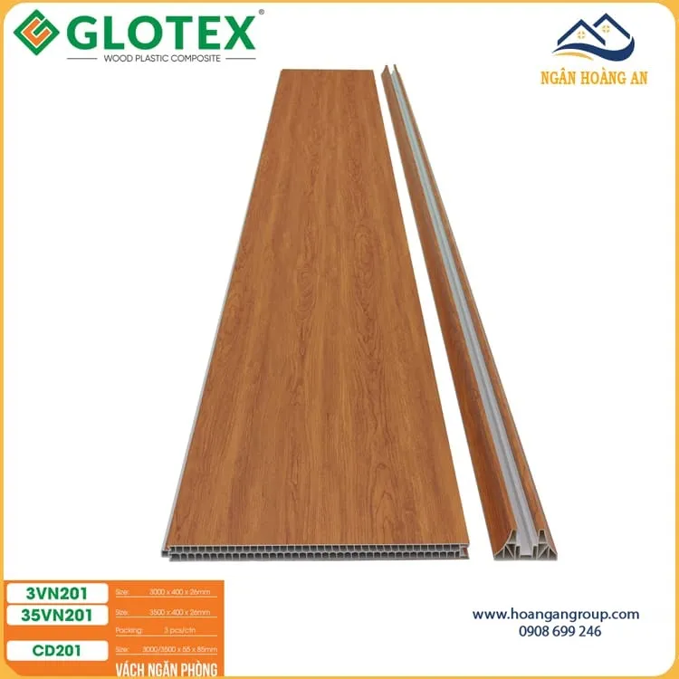 Bộ Vách Ngăn Phòng Ngủ 2 Mặt Nhựa Giả Gỗ Glotex VN201 Bộ Vách Ngăn Phòng Ngủ 2 Mặt Nhựa Giả Gỗ Glotex VN201