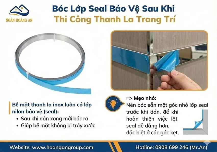 Bóc Lớp Seal Bảo Vệ Sau Khi Thi Công Thanh La Trang Trí Bóc Lớp Seal Bảo Vệ Sau Khi Thi Công Thanh La Trang Trí