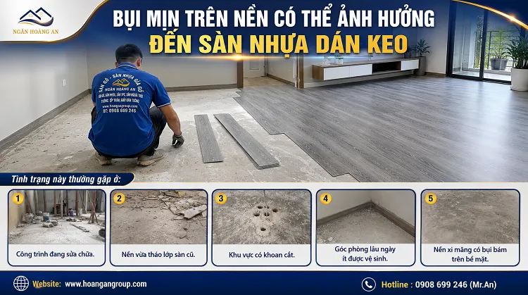 Bụi Mịn Trên Nền Có Thể Ảnh Hưởng Đến Sàn Nhựa Dán Keo