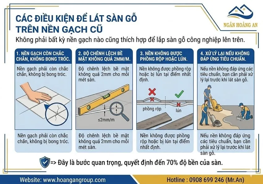 Các Điều Kiện Để Lát Sàn Gỗ Trên Nền Gạch Cũ