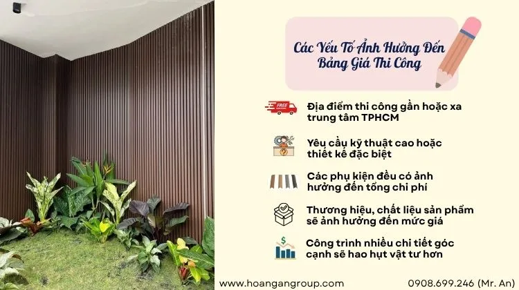 Các Yếu Tố Ảnh Hưởng Đến Bảng Giá Thi Công
