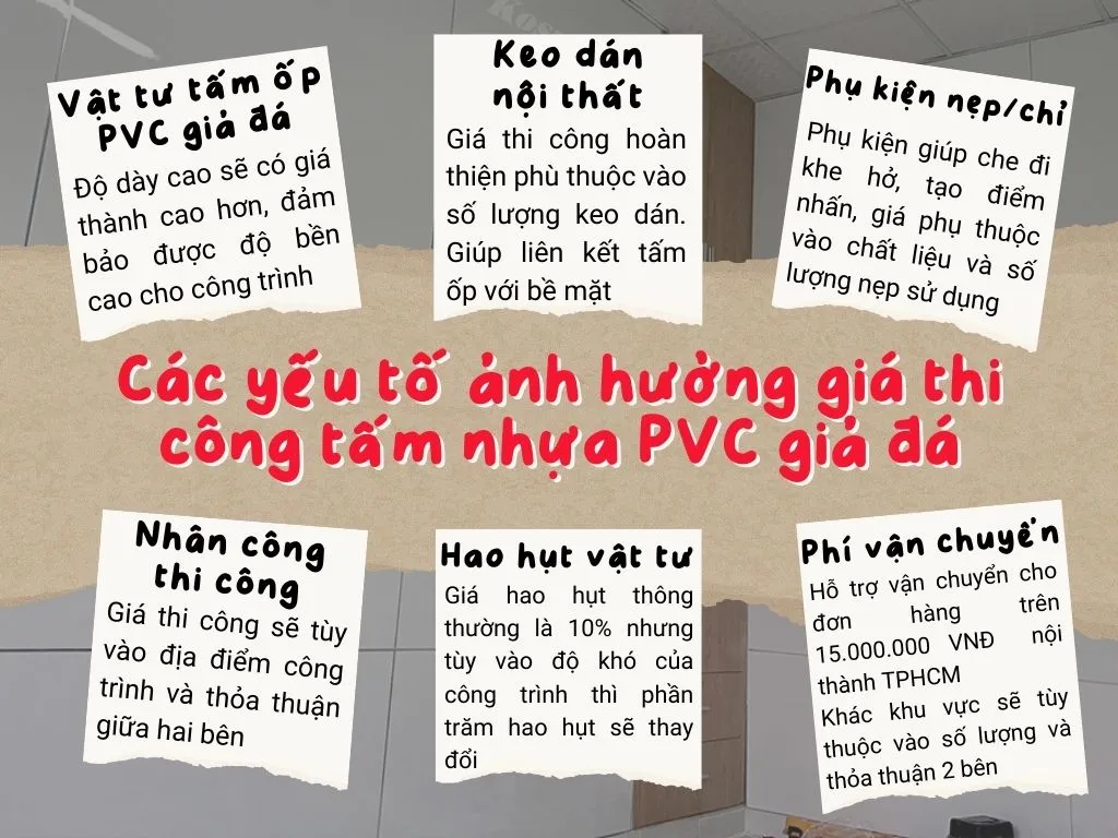 Một Số Yếu Tố Ảnh Hưởng Đến Giá Thành Thi Công Tấm Ốp Giả Đá
