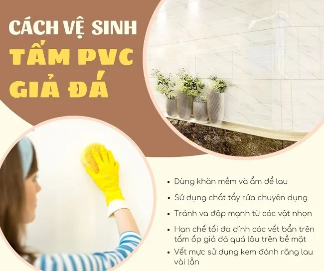 Cách Vệ Sinh Tấm Nhựa Ốp Tường PVC Giả Đá Đúng Cách