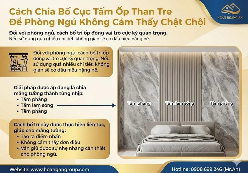 Cách Chia Bố Cục Tấm Ốp Than Tre Để Phòng Ngủ Không Cảm Thấy Chật Chội
