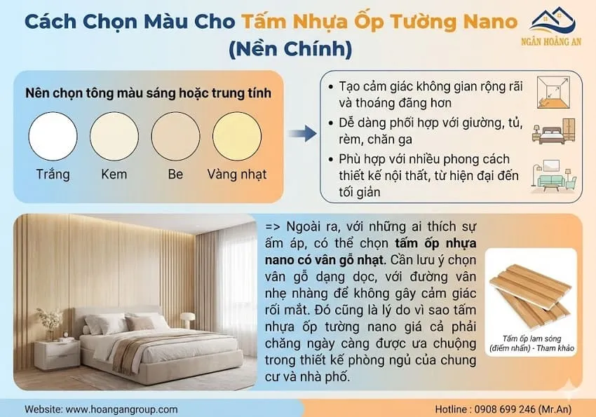 Cách Chọn Màu Cho Tấm Nhựa Ốp Tường Nano (Nền Chính)