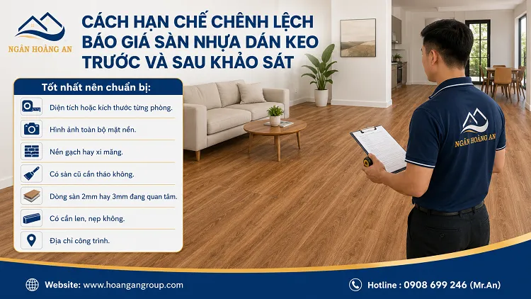 Cách Hạn Chế Chênh Lệch Báo Giá Sàn Nhựa Dán Keo Trước Và Sau Khảo Sát