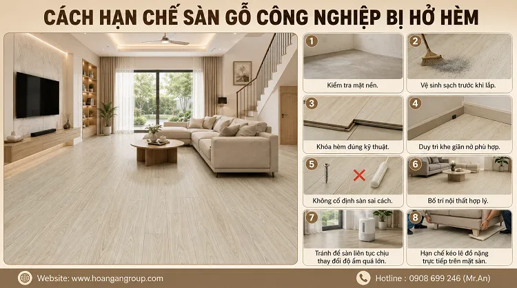 Cách Hạn Chế Sàn Gỗ Công Nghiệp Bị Hở Hèm