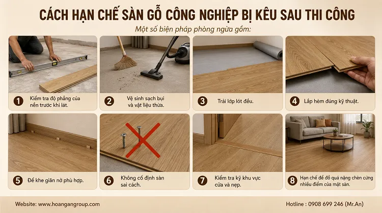 Cách Hạn Chế Sàn Gỗ Công Nghiệp Bị Kêu Sau Thi Công Cách Hạn Chế Sàn Gỗ Công Nghiệp Bị Kêu Sau Thi Công