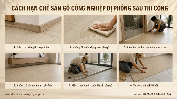 Cách Hạn Chế Sàn Gỗ Công Nghiệp Bị Phồng Sau Thi Công