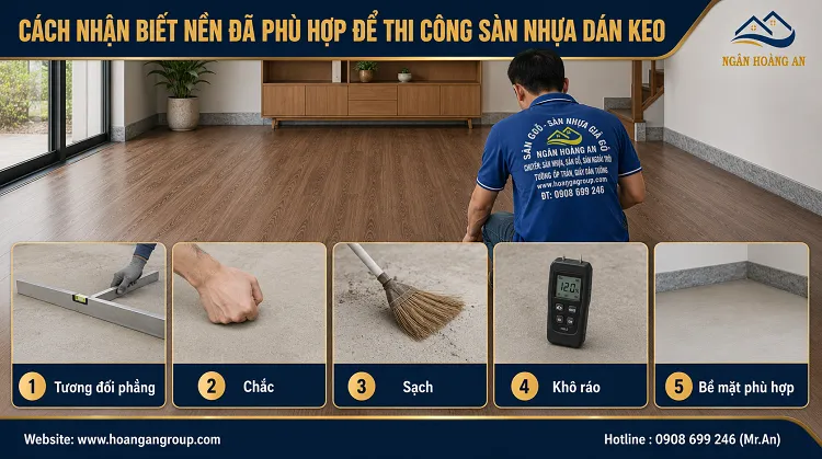 Cách Nhận Biết Nền Đã Phù Hợp Để Thi Công Sàn Nhựa Dán Keo Cách Nhận Biết Nền Đã Phù Hợp Để Thi Công Sàn Nhựa Dán Keo