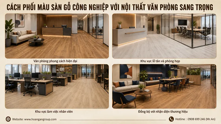 Cách Phối Màu Sàn Gỗ Công Nghiệp Với Nội Thất Văn Phòng Sang Trọng