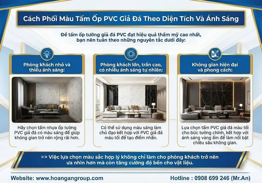 Cách Phối Màu Tấm Ốp PVC Giả Đá Theo Diện Tích Và Ánh Sáng Cách Phối Màu Tấm Ốp PVC Giả Đá Theo Diện Tích Và Ánh Sáng