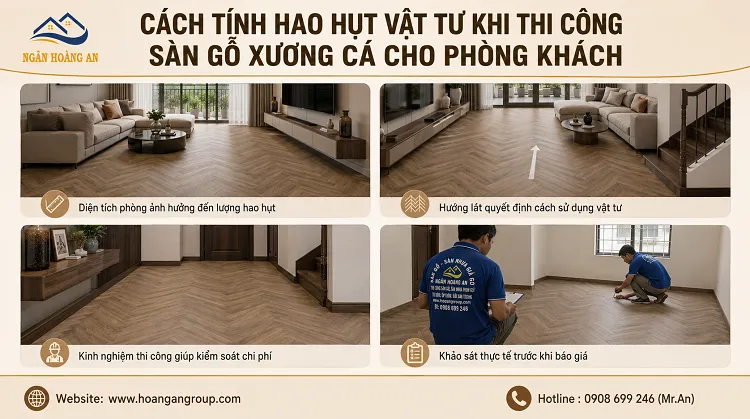 Cách Tính Hao Hụt Vật Tư Khi Thi Công Sàn Gỗ Xương Cá Cho Phòng Khách