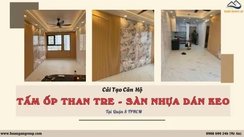 Cải Tạo Căn Hộ Bằng Tấm Ốp Than Tre Và Sàn Nhựa Dán Keo Ở Quận 8 TPHCM