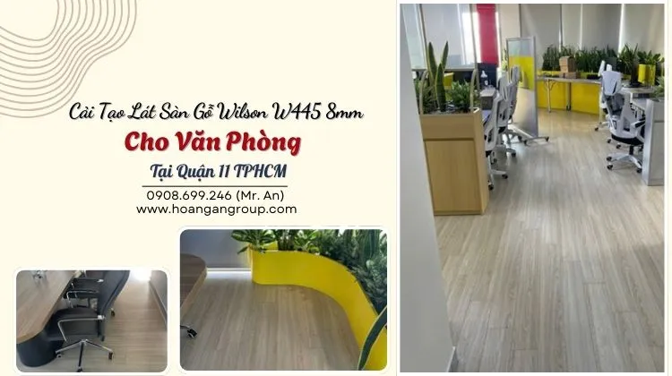 Cải Tạo Lát Sàn Gỗ Wilson W445 8mm Cho Văn Phòng 