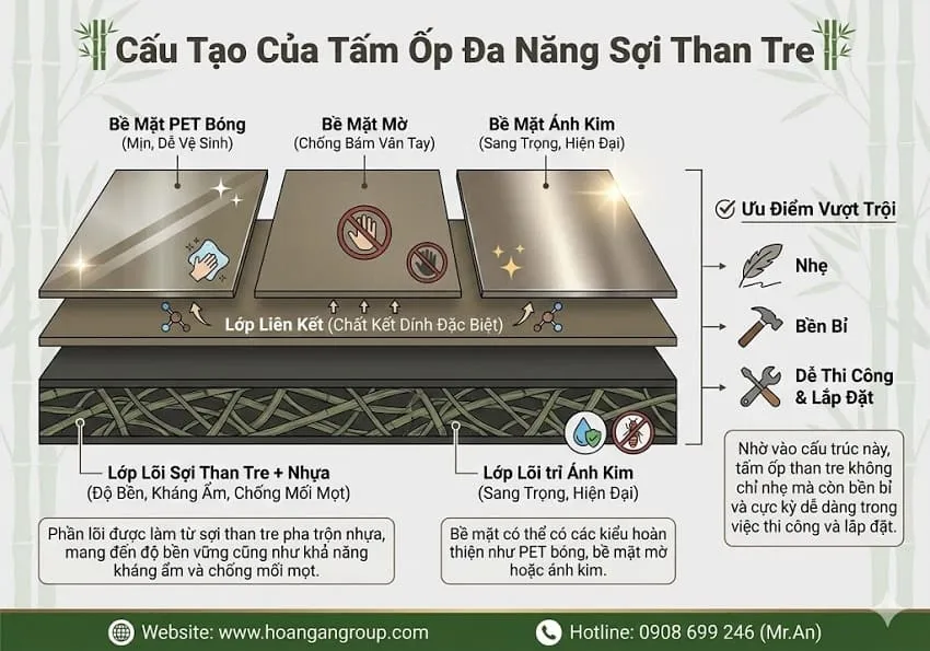Cấu Tạo Của Tấm Ốp Đa Năng Sợi Than Tre
