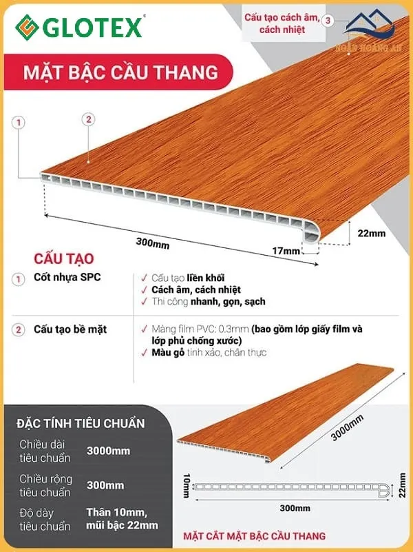 Cấu Tạo Của Mặt Bậc Cầu Thang Nhựa Giả Gỗ Glotex Cấu Tạo Của Mặt Bậc Cầu Thang Nhựa Giả Gỗ Glotex