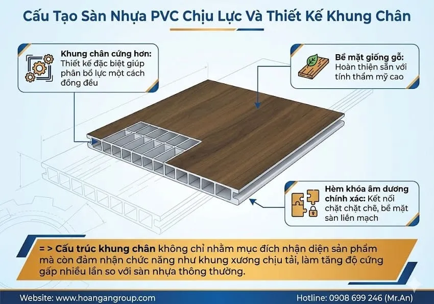 Cấu Tạo Sàn Nhựa PVC Chịu Lực Và Thiết Kế Khung Chân