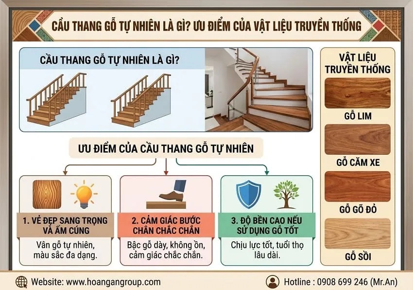 Cầu Thang Gỗ Tự Nhiên Là Gì? Ưu Điểm Của Vật Liệu Truyền Thống Cầu Thang Gỗ Tự Nhiên Là Gì? Ưu Điểm Của Vật Liệu Truyền Thống