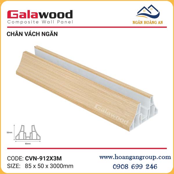 Chân Đế Vách Ngăn Nhựa PVC Galawood CVN912X3M