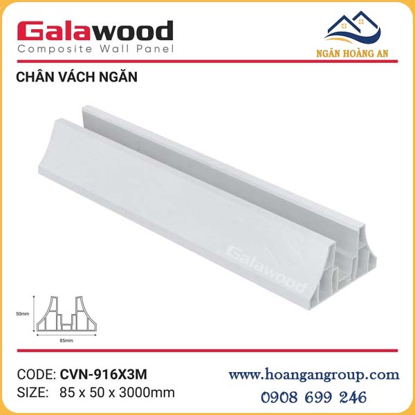 Chân Đế Vách Ngăn Nhựa PVC Galawood CVN916X3M