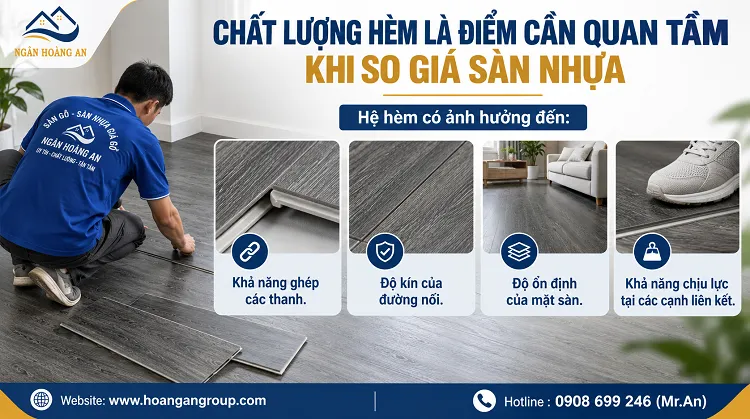 Chất Lượng Hèm Là Điểm Cần Quan Tâm Khi So Giá Sàn Nhựa