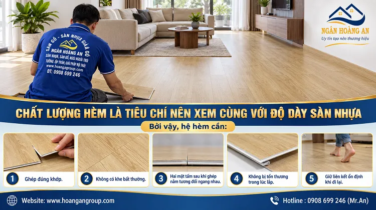 Chất Lượng Hèm Là Tiêu Chí Nên Xem Cùng Với Độ Dày Sàn Nhựa