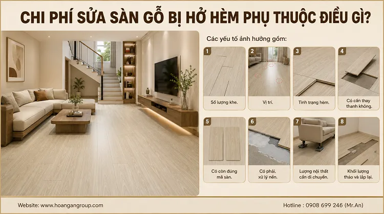 Chi Phí Sửa Sàn Gỗ Bị Hở Hèm Phụ Thuộc Điều Gì?