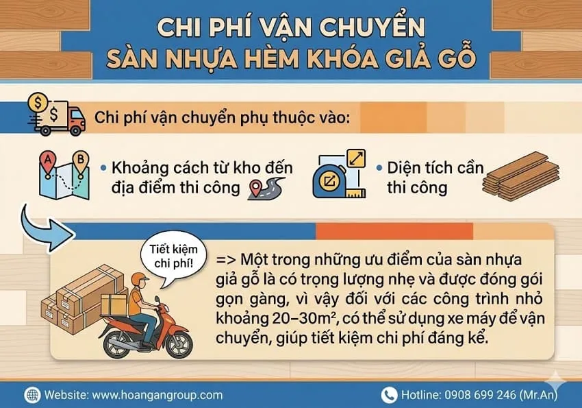 Chi Phí Vận Chuyển Sàn Nhựa Hèm Khóa Giả Gỗ