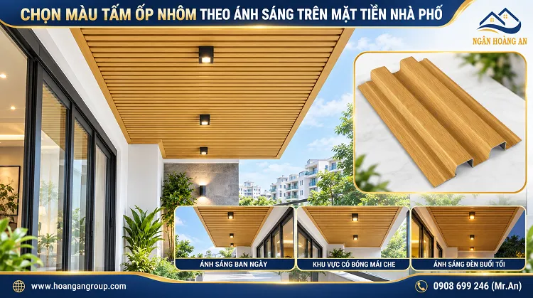Chọn Màu Lam Sóng Nhôm Theo Ánh Sáng Trên Mặt Tiền Nhà Phố