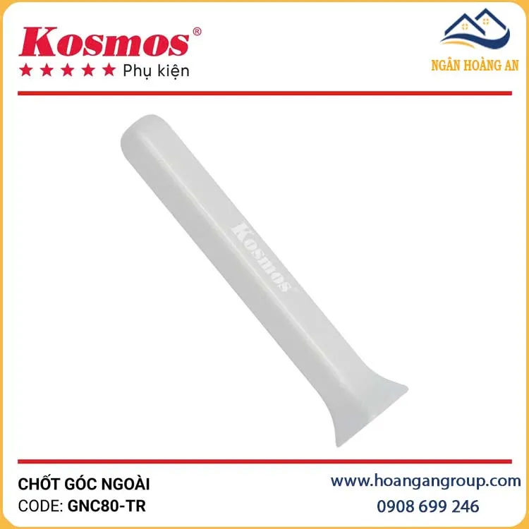 Chốt Góc Ngoài Len Chân Tường Nhôm Kosmos GNC80-TR Trắng