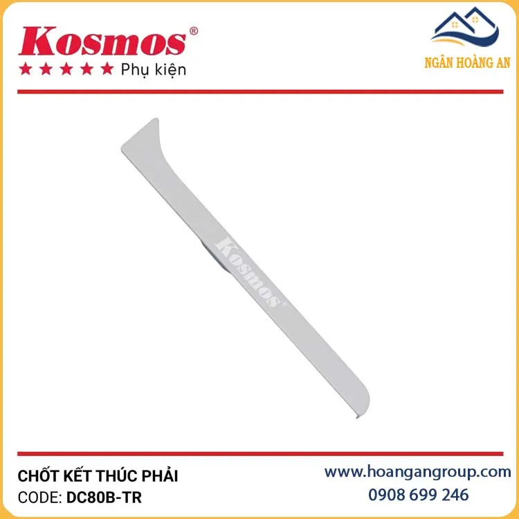 Chốt Kết Thúc Phải Len Chân Tường Nhôm Kosmos DC80B-TR Trắng