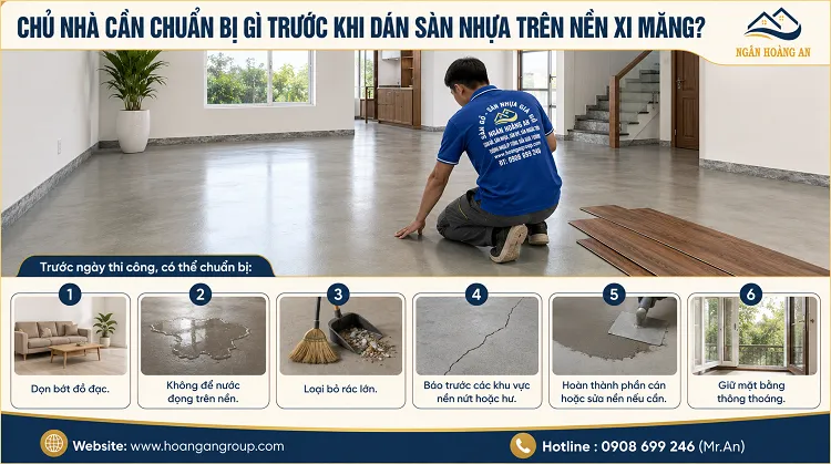 Chủ Nhà Cần Chuẩn Bị Gì Trước Khi Dán Sàn Nhựa Trên Nền Xi Măng? Chủ Nhà Cần Chuẩn Bị Gì Trước Khi Dán Sàn Nhựa Trên Nền Xi Măng?