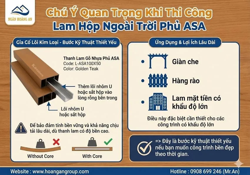 Chú Ý Quan Trọng Khi Thi Công Lam Hộp Ngoài Trời Phủ ASA
