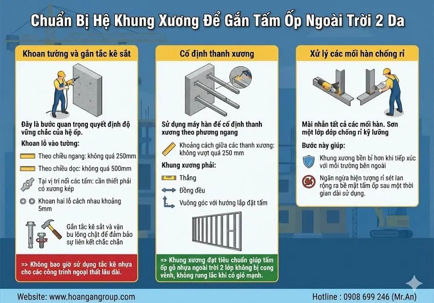Chuẩn Bị Hệ Khung Xương Để Gắn Tấm Ốp Ngoài Trời 2 Da Chuẩn Bị Hệ Khung Xương Để Gắn Tấm Ốp Ngoài Trời 2 Da