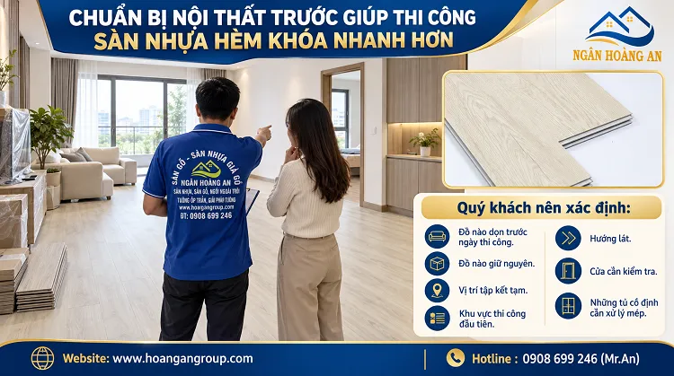 Chuẩn Bị Nội Thất Trước Giúp Thi Công Sàn Nhựa Hèm Khóa Nhanh Hơn