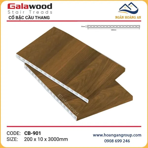 Cổ Bậc Cầu Thang Nhựa Giả Gỗ Galawood CB-901 Tại Quận 2 TPHCM