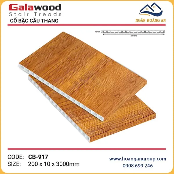 Cổ Bậc Cầu Thang Nhựa Giả Gỗ Galawood CB-917 Tại Quận 9 TPHCM