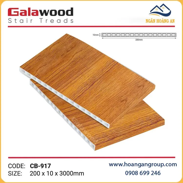 Cổ Bậc Cầu Thang Nhựa Giả Vân Gỗ Galawood CB-917