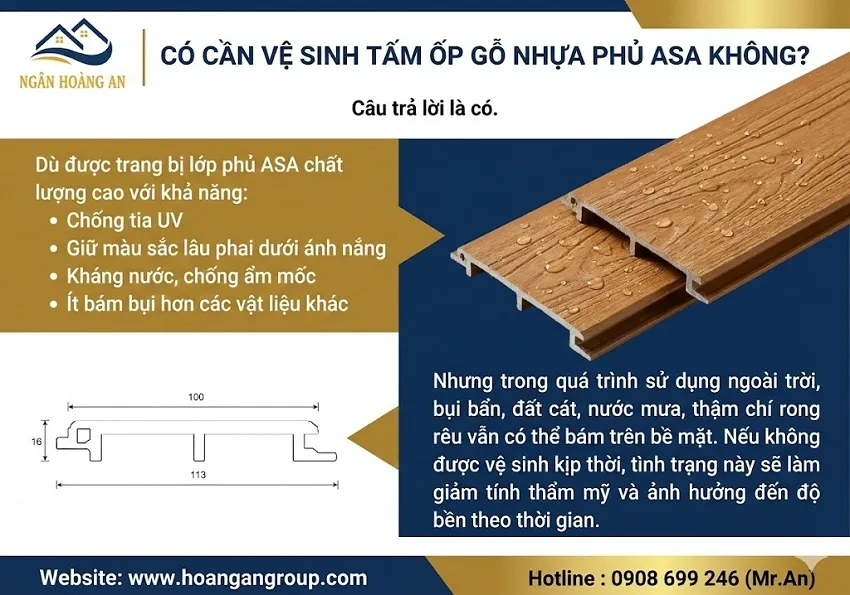 Có Cần Vệ Sinh Tấm Ốp Gỗ Nhựa Phủ ASA Không?