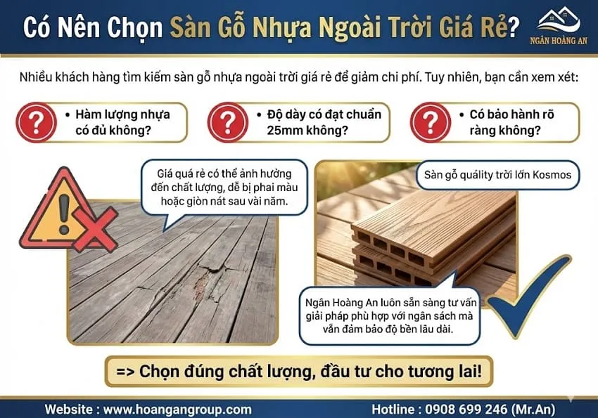 Có Nên Chọn Sàn Gỗ Nhựa Ngoài Trời Giá Rẻ?