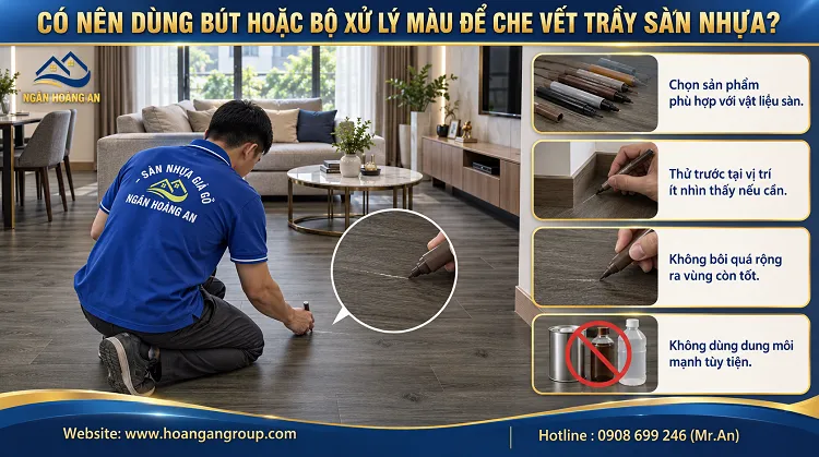 Có Nên Dùng Bút Hoặc Bộ Xử Lý Màu Để Che Vết Trầy Sàn Nhựa? Có Nên Dùng Bút Hoặc Bộ Xử Lý Màu Để Che Vết Trầy Sàn Nhựa?