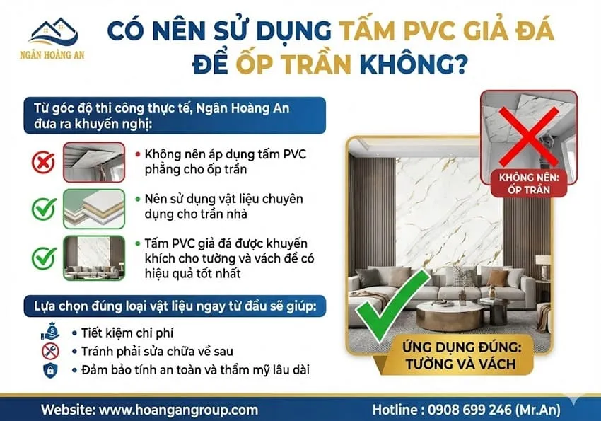 Có Nên Sử Dụng Tấm PVC Giả Đá Để Ốp Trần Không?