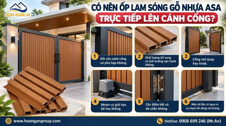 Có Nên Ốp Lam Sóng Gỗ Nhựa ASA Trực Tiếp Lên Cánh Cổng?